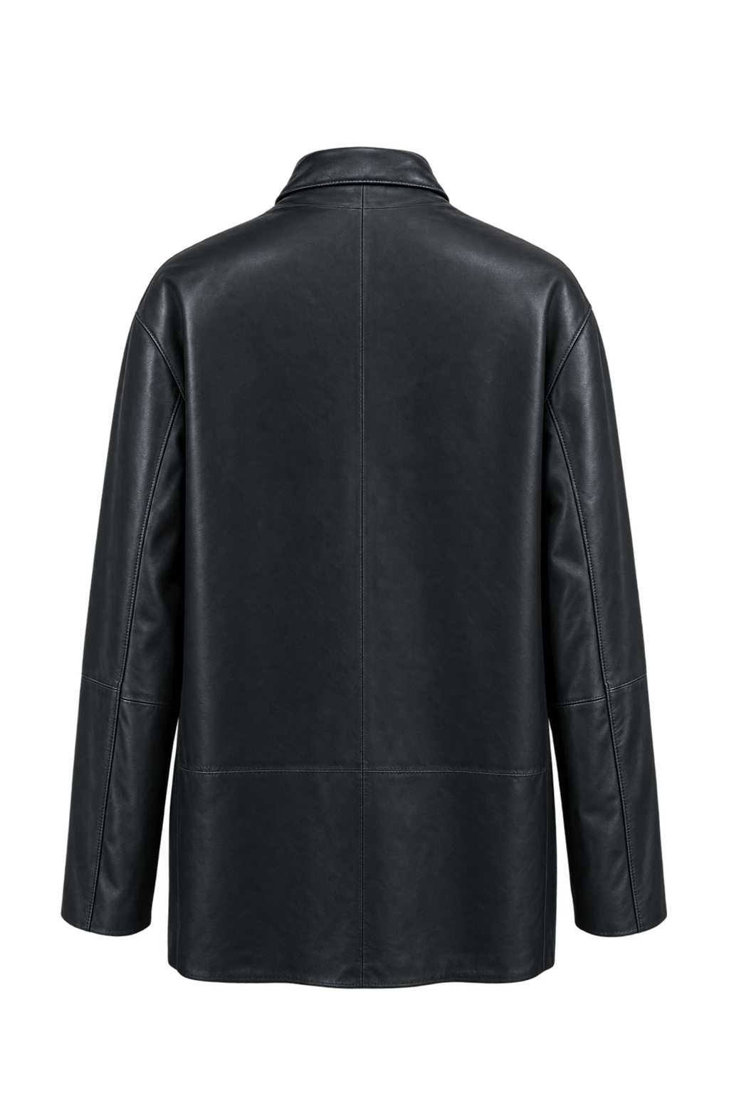 1980s Black Leather Mens Leather Jacket - Back View