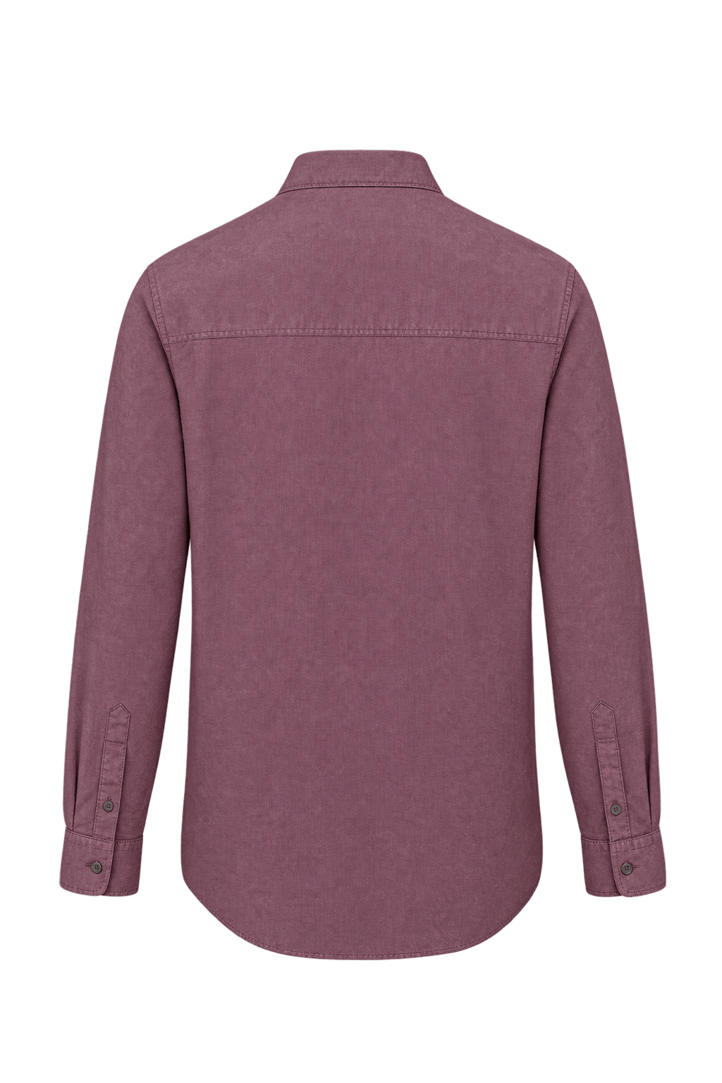 1990s Muted Mauve Burgundy Woven Shirt - Back View