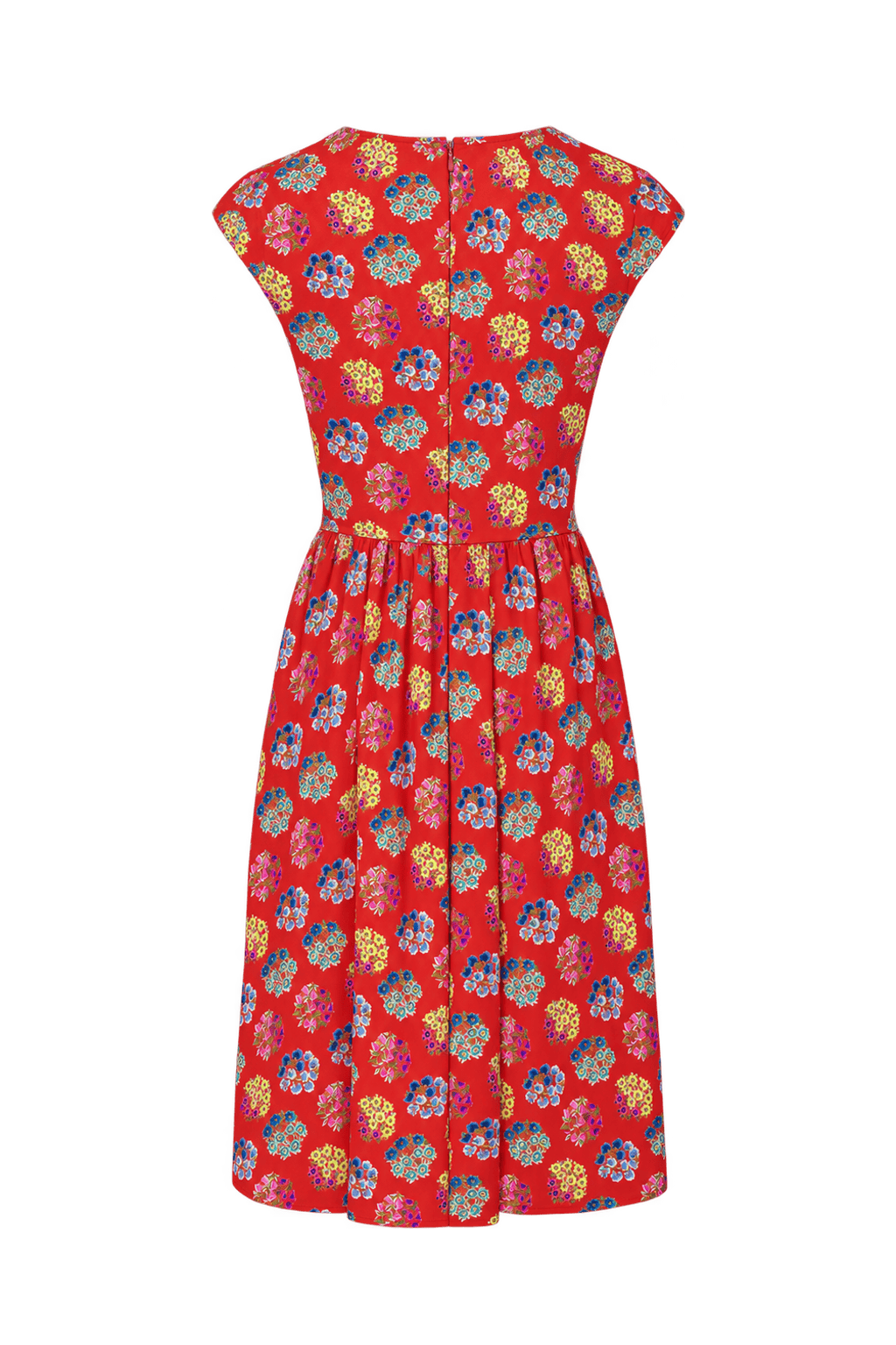 1980s Rust Red Woven Dress - Back View