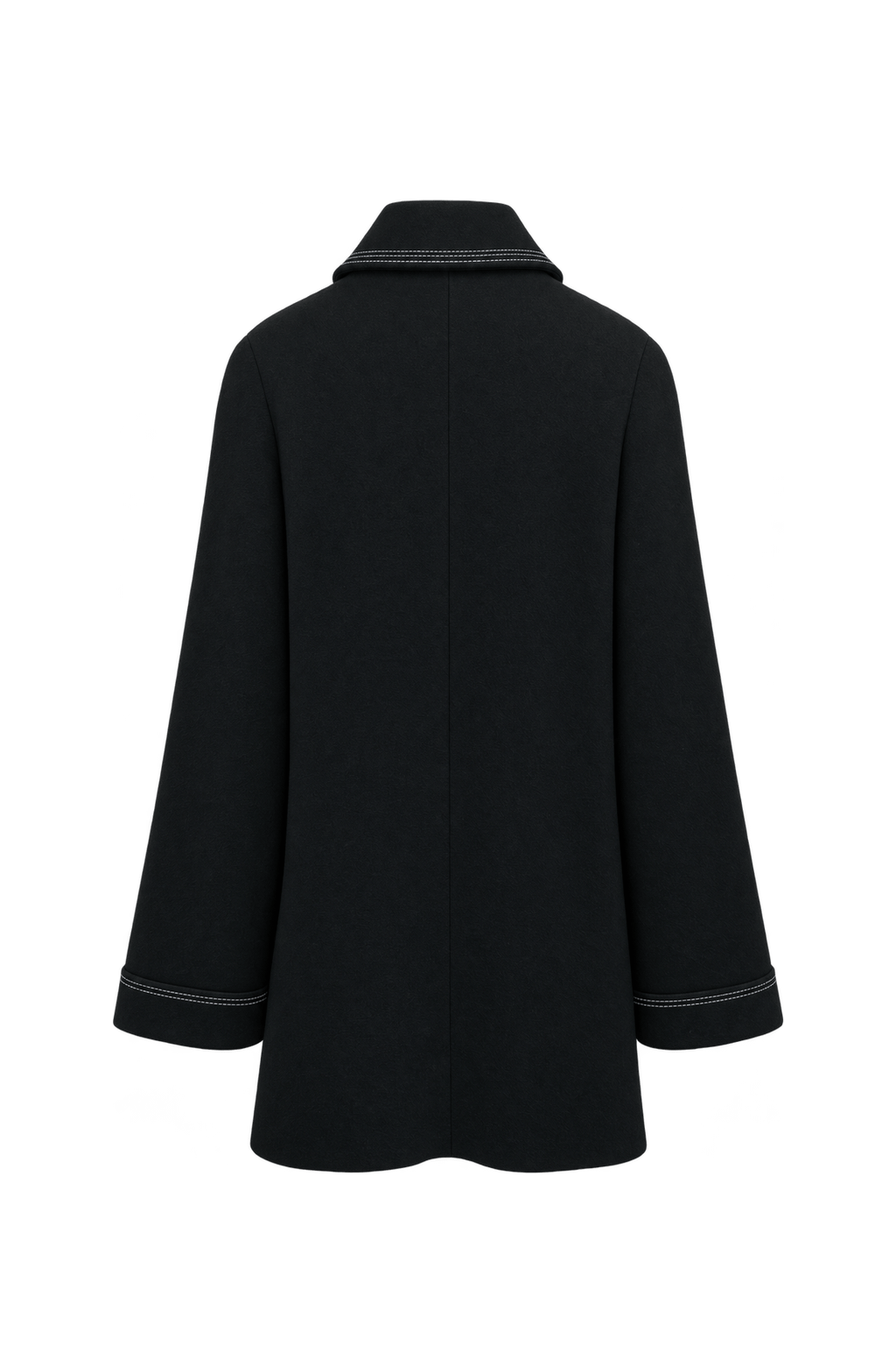 1980s Black Woven Fabric Jacket - Back View