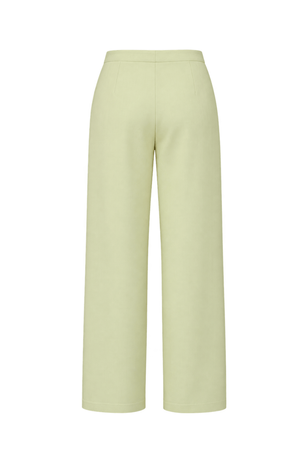 1980s Pale Butter Yellow Woven Suiting Trousers - Back View
