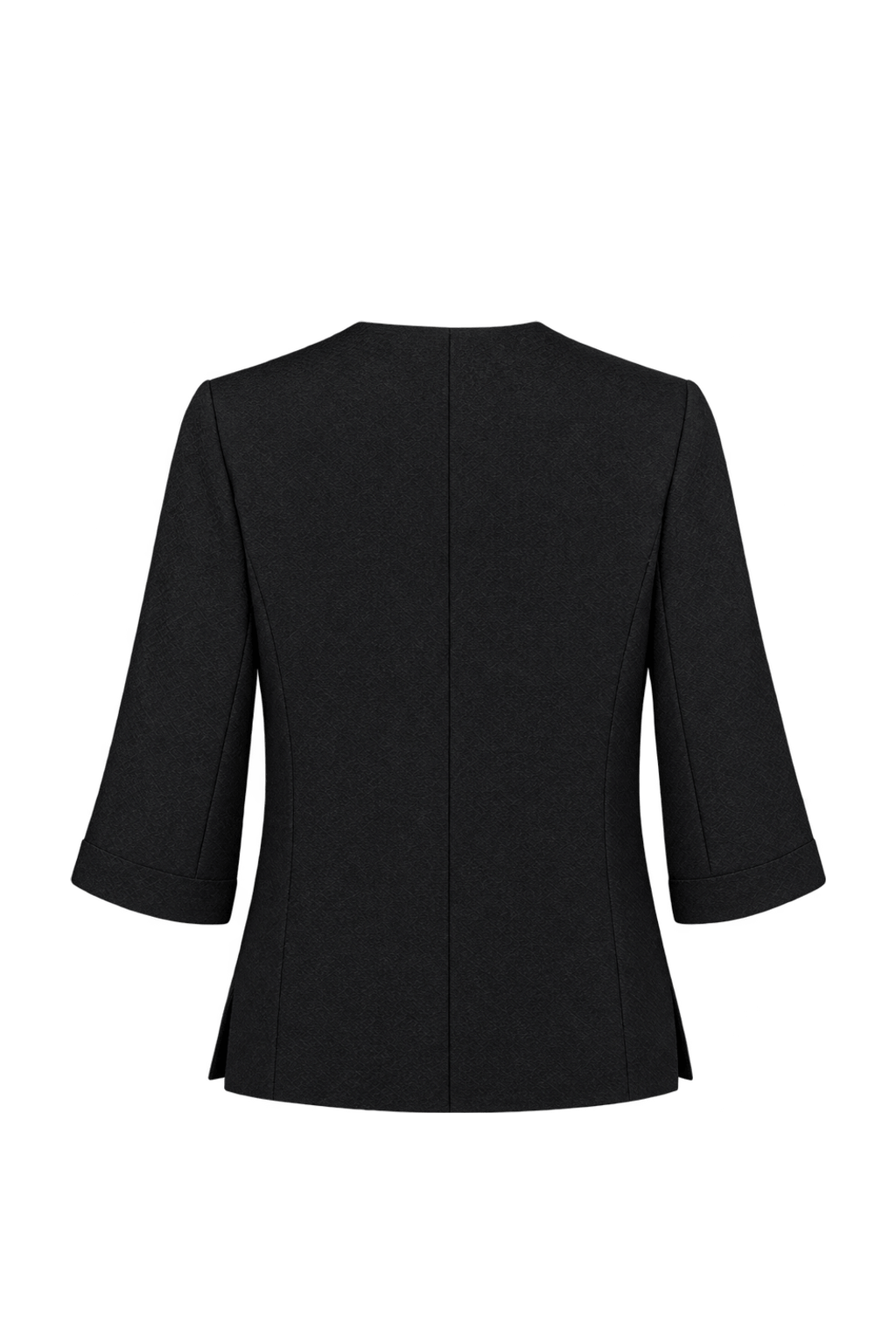 1980s Black Woven Blouse - Back View