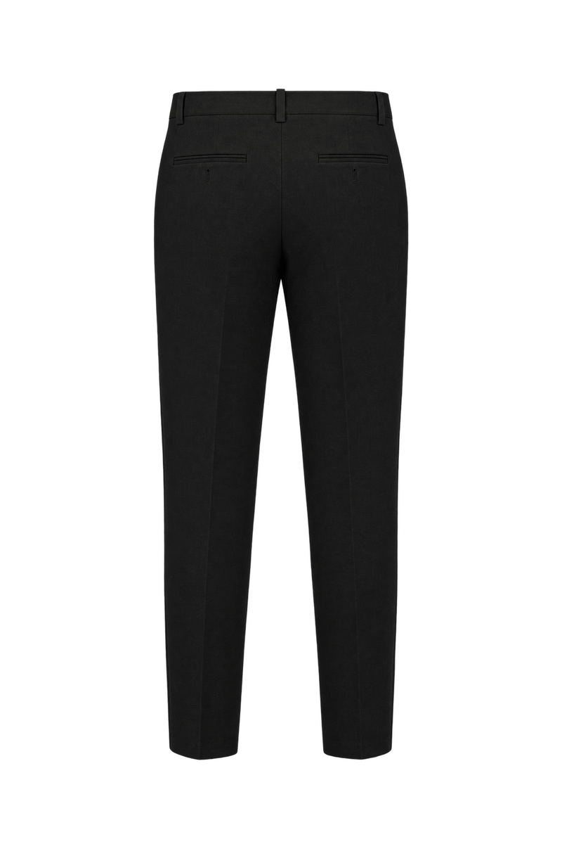 [1990s] Very Dark Charcoal Brown Woven Trousers - Back View