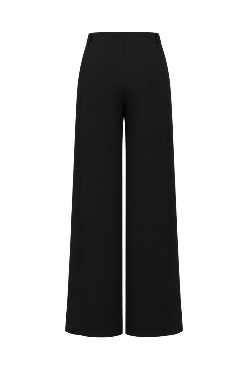 1990s Black Woven Trousers - Back View