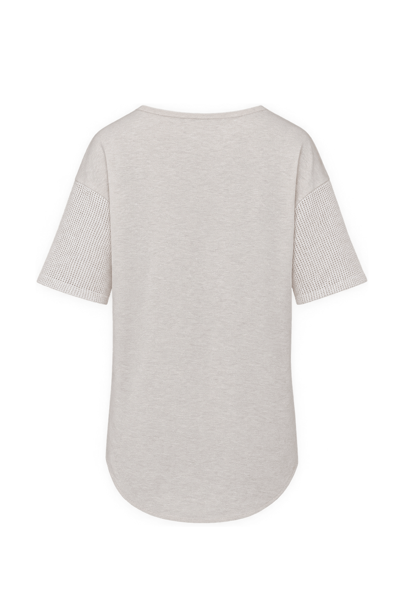 1980s Ivory White Lightweight Knit Blouse - Back View