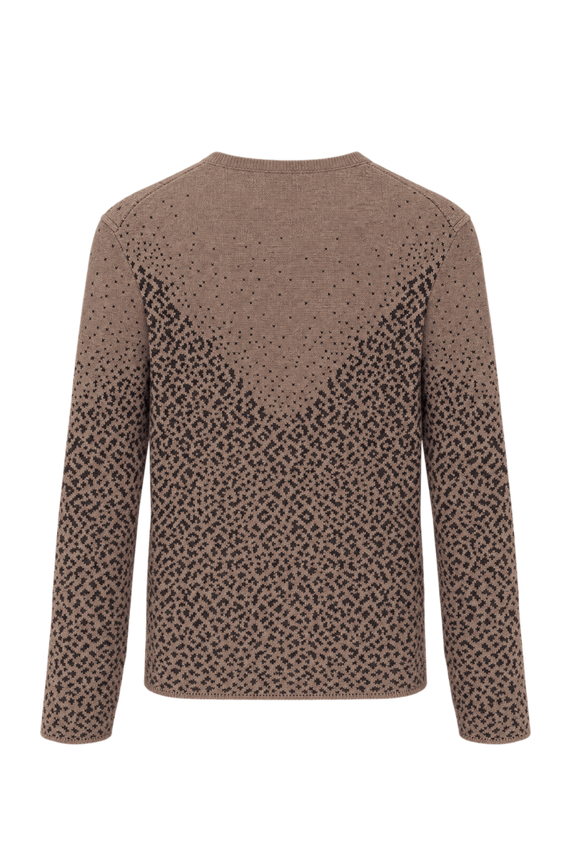 1970s Taupe Beige Knit Sweater - Back View