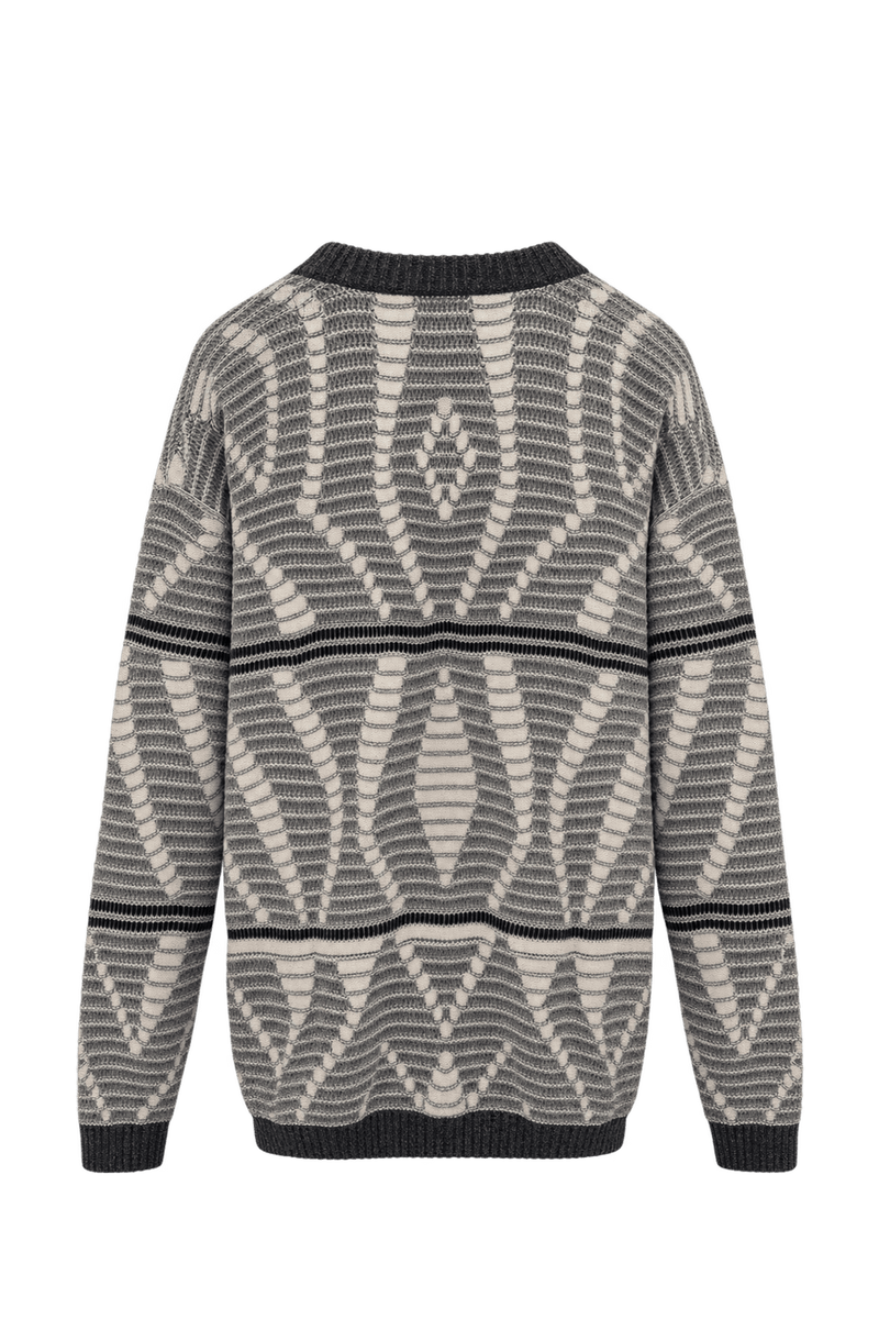 1980s Cream Knit Cardigan - Back View