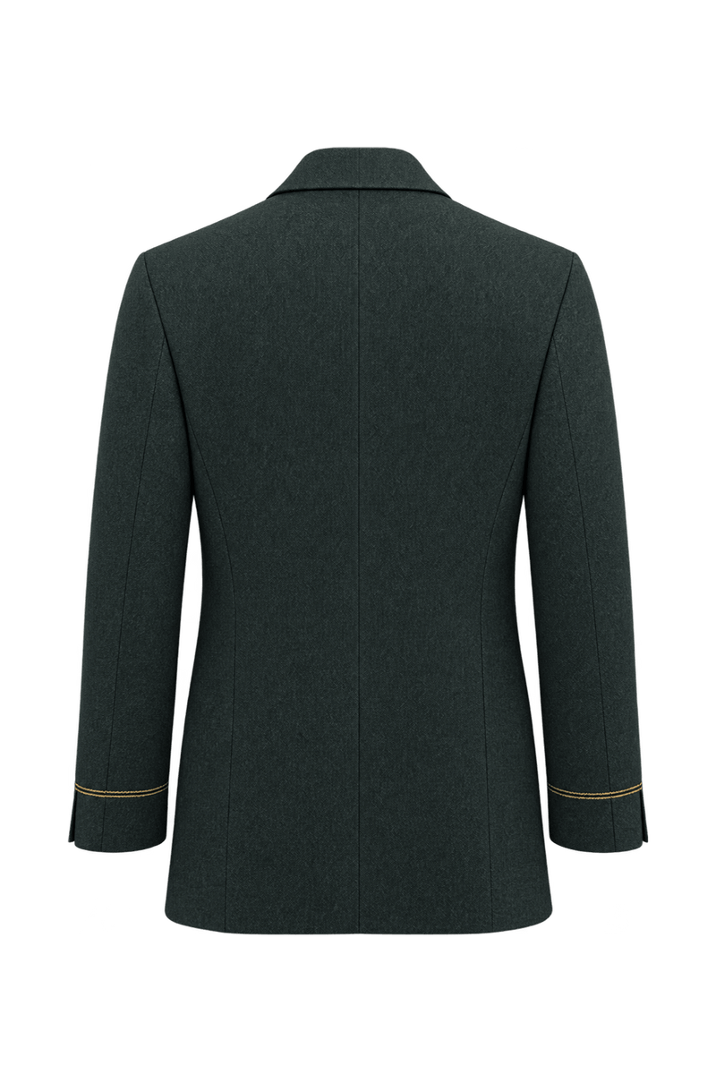 1980s Charcoal Gray Woven Blazer - Back View