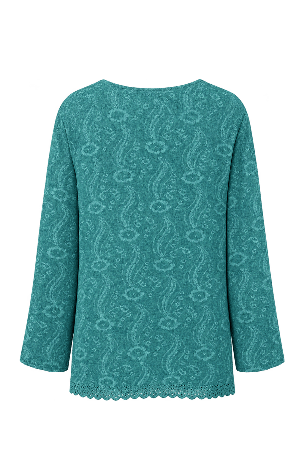 1980s Teal Knit Cardigan - Back View