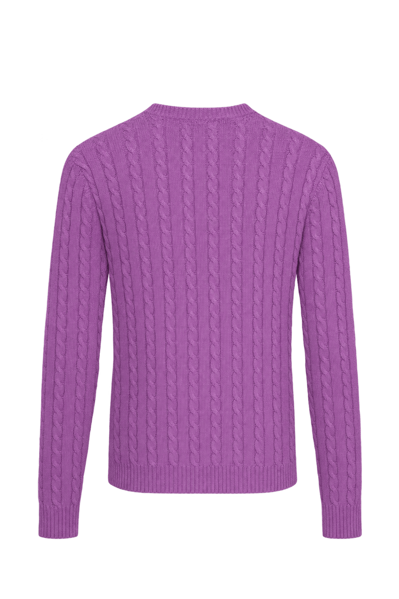 1990s Orchid Purple Knit Sweater - Back View