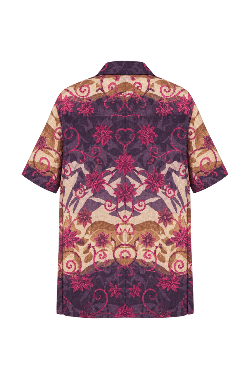 1990s Dusky Purple Lightweight Blouse - Back View