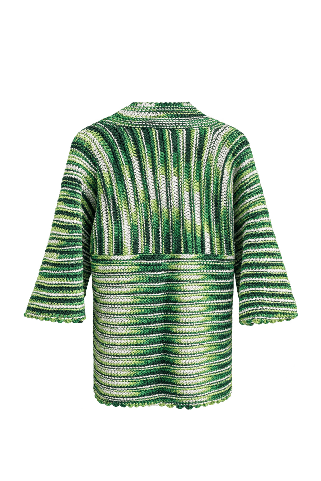 1980s Variegated Green Knit Sweater - Back View