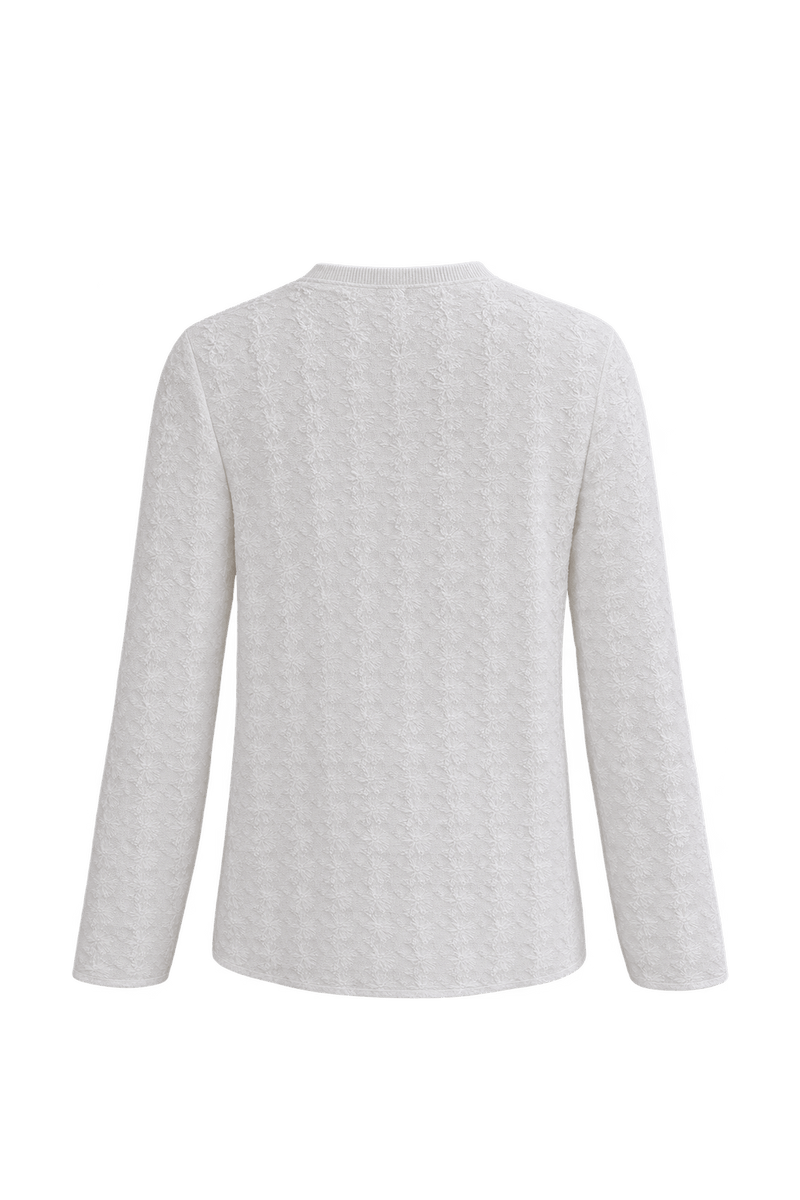1970s Ivory White Knit Cardigan - Back View