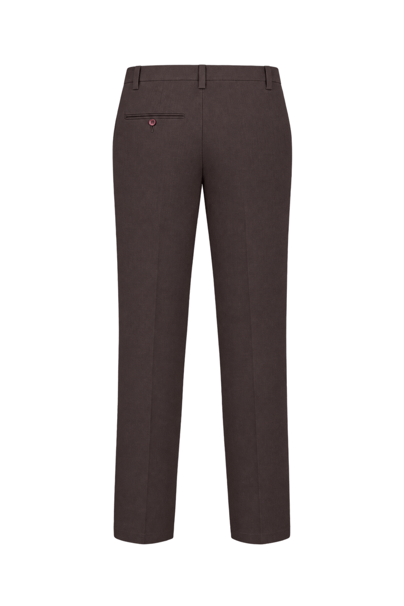 1980s Dark Chocolate Brown Woven Trousers - Back View