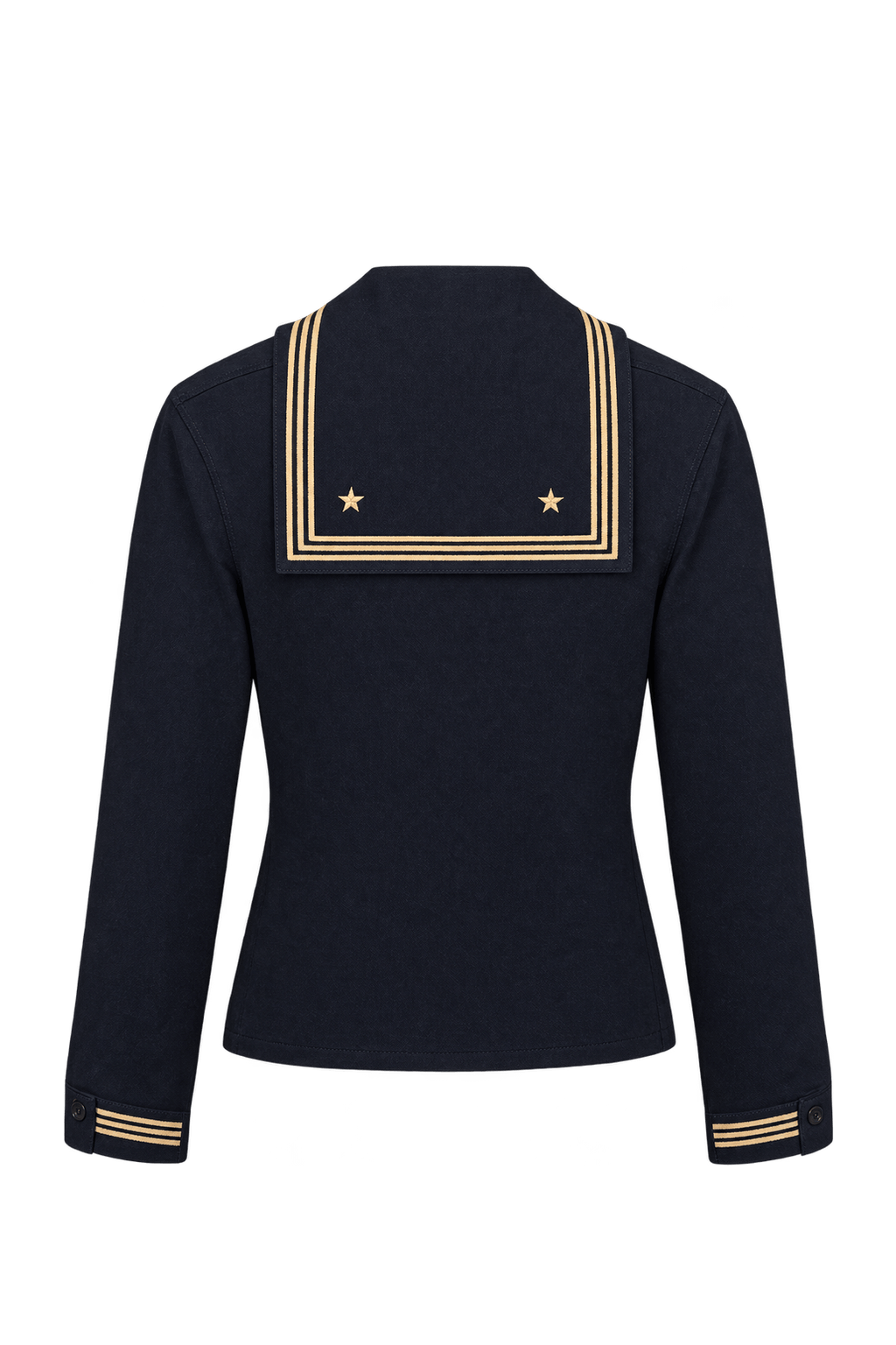 1940s Very Dark Navy Woven Sailor Shirt - Back View