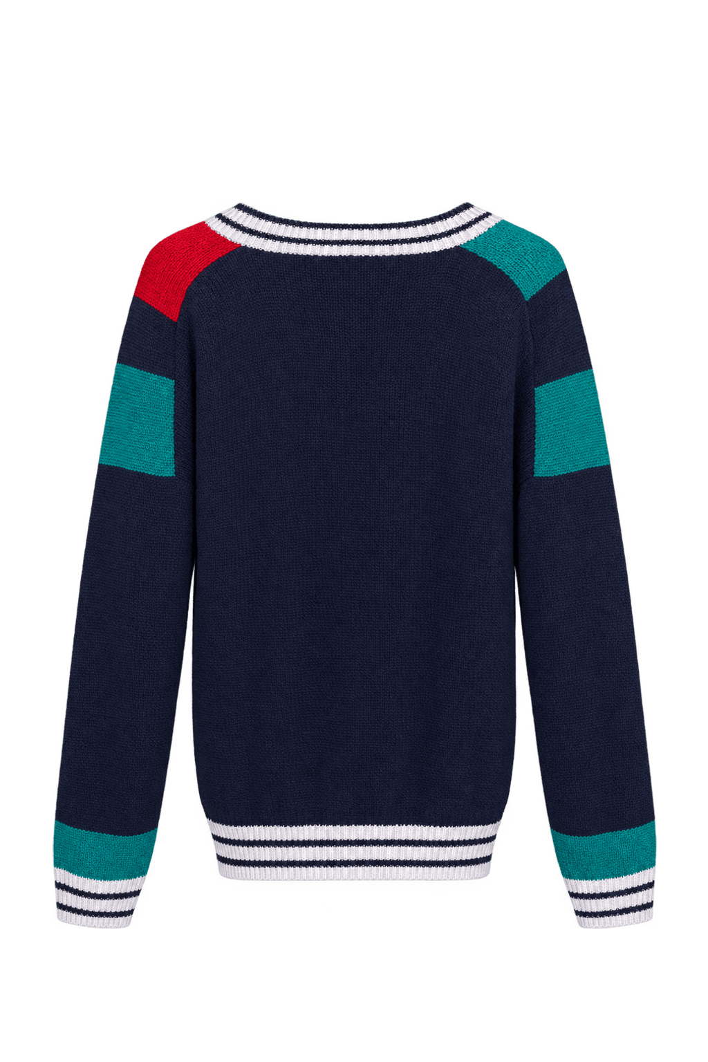 1980s Navy Blue Knit Sweater - Back View