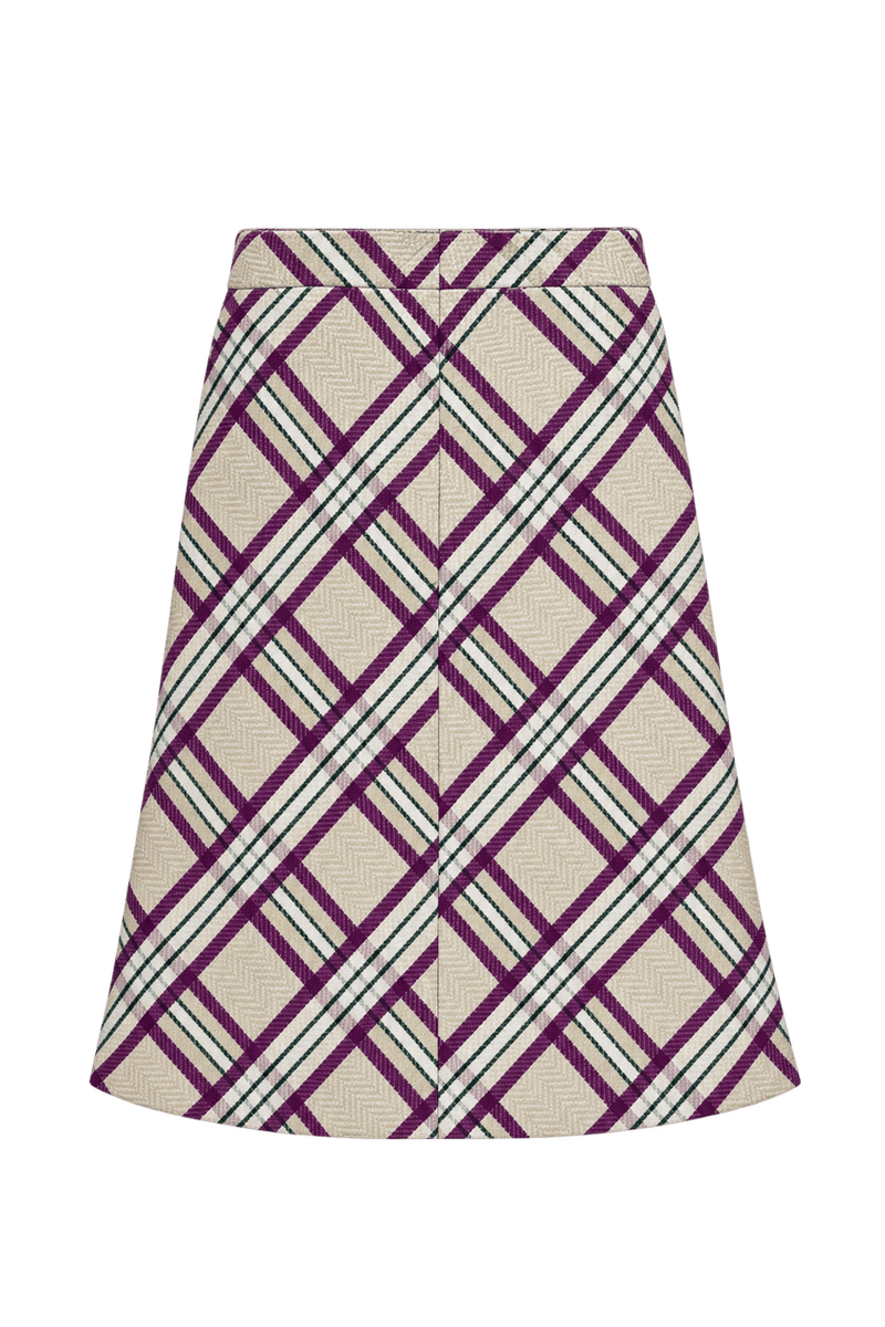 1960s Cream Woven Skirt - Back View