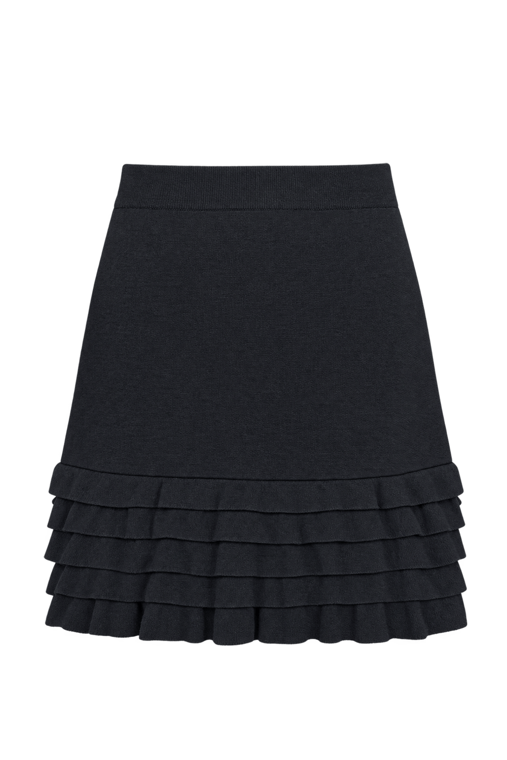 1990s Black Knit Mini Skirt - Back View