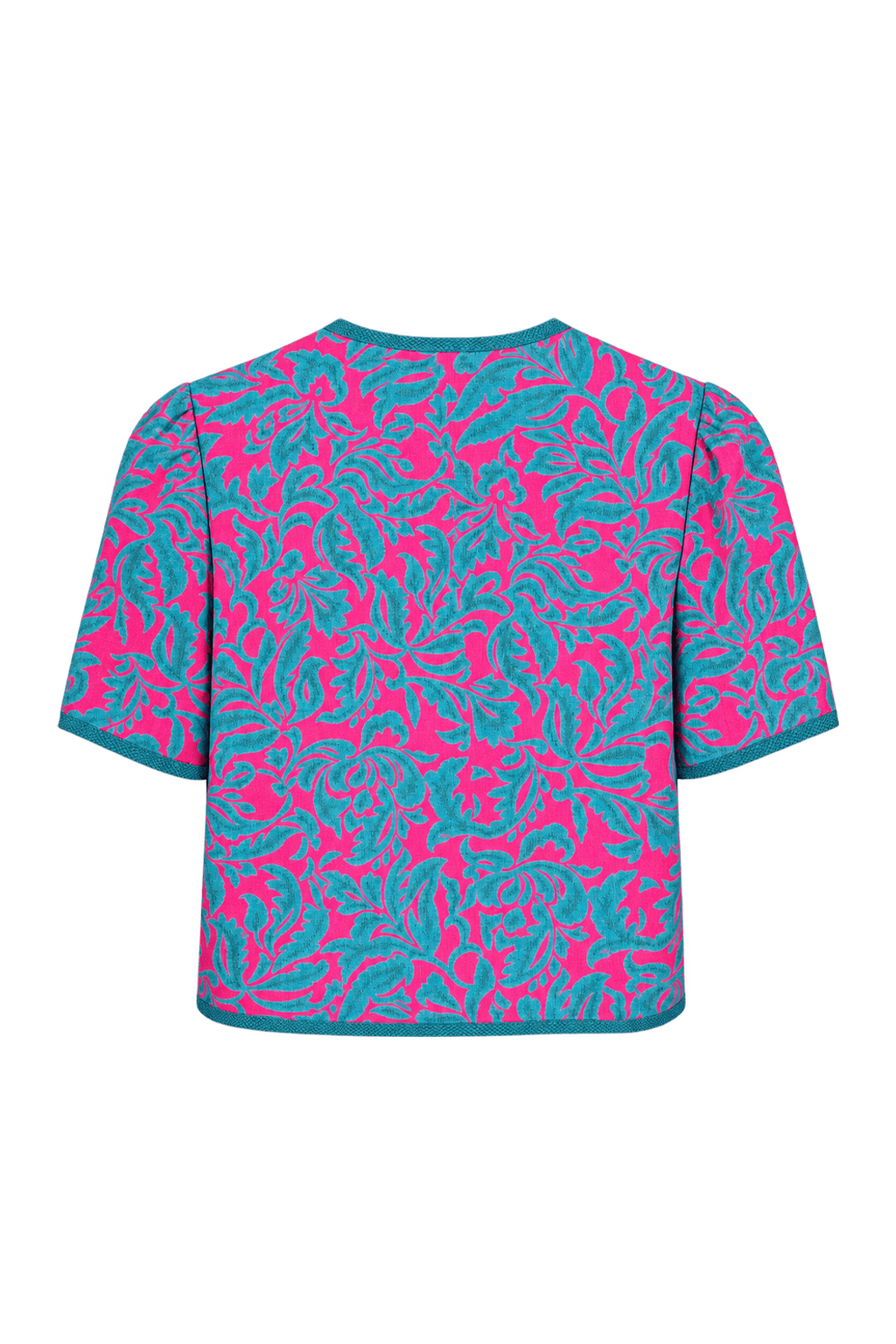 1980s Vivid Pink Woven Jacket - Back View