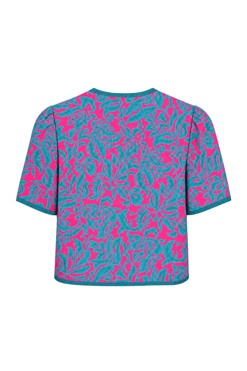 1980s Vivid Pink Woven Jacket - Back View