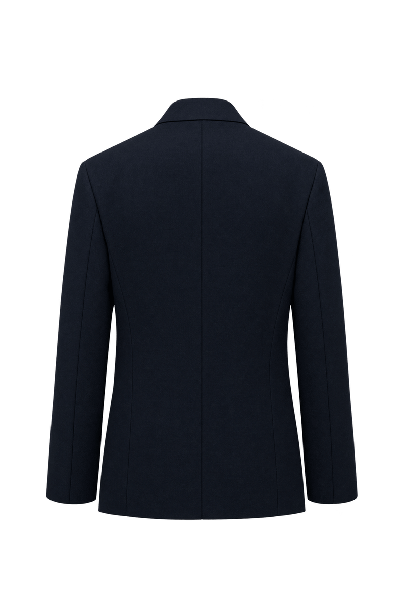 1980s Black Woven Blazer - Back View