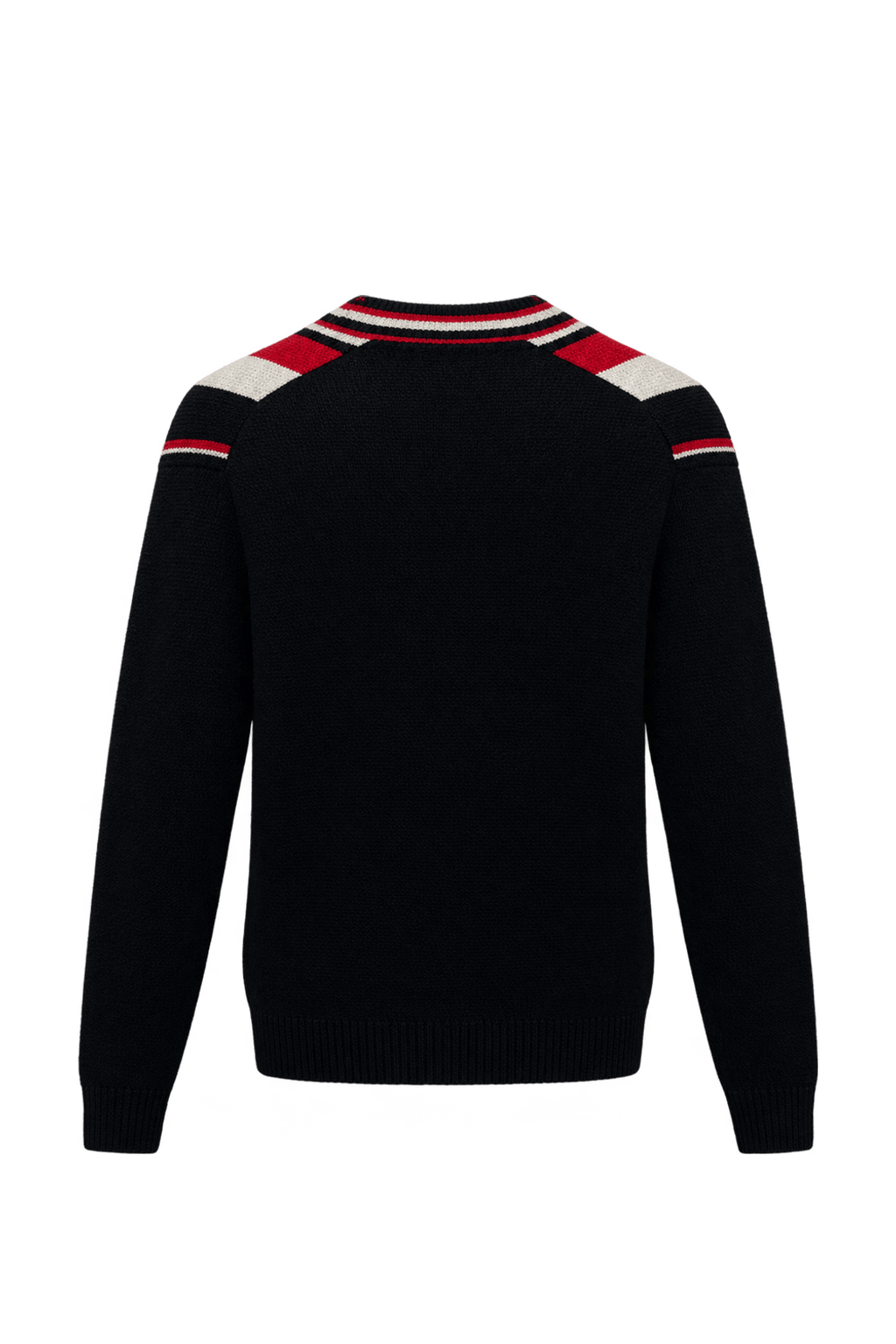 1960s Black Knit Cardigan - Back View