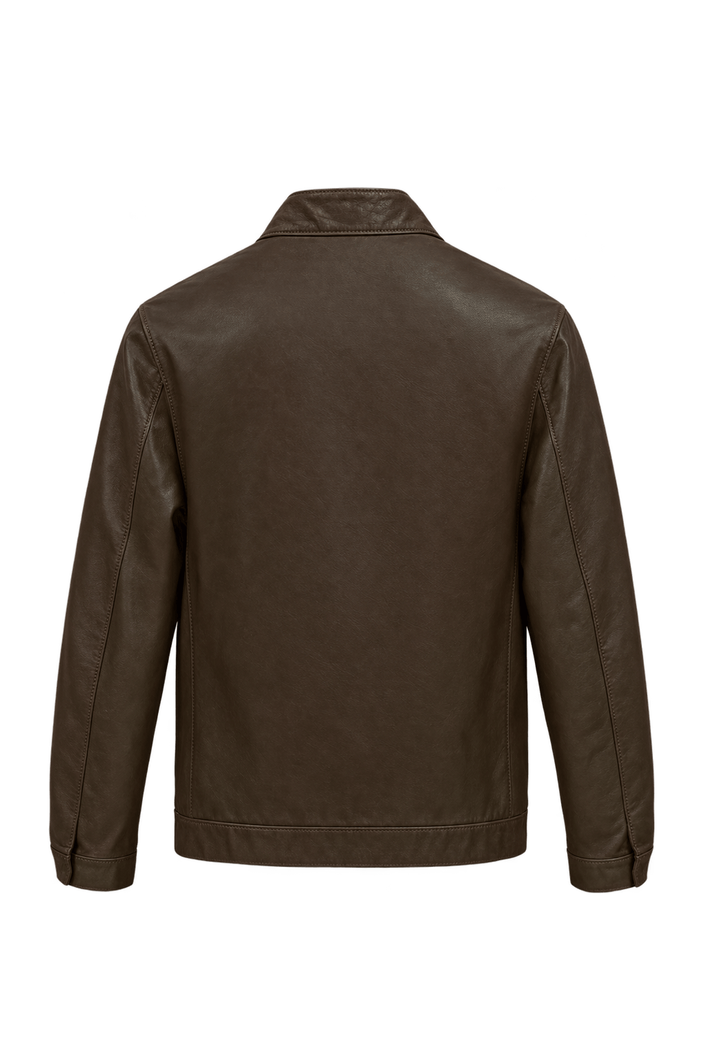 1980s Medium Brown Leather Jacket - Back View