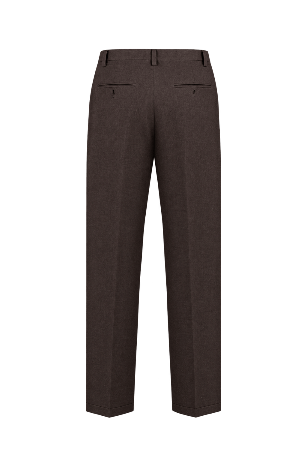 1980s Dark Chocolate Brown Woven Trousers - Back View
