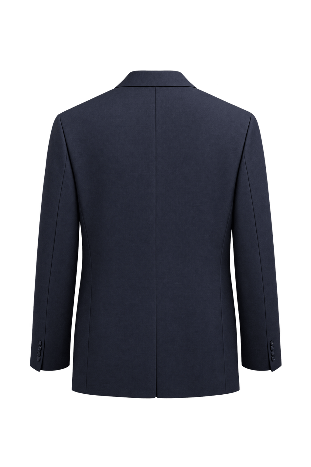1980s Very Dark Navy Blue Woven Blazer - Back View