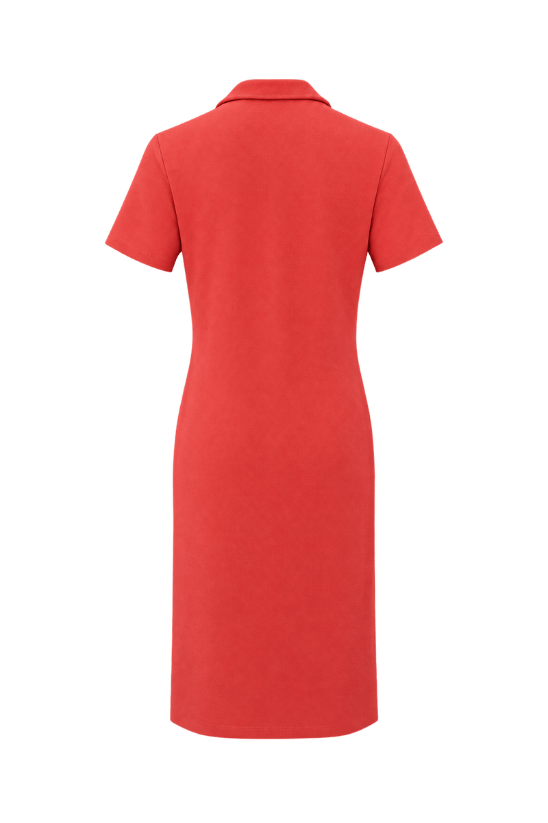 1990s Bright Coral Pink Knit Dress - Back View