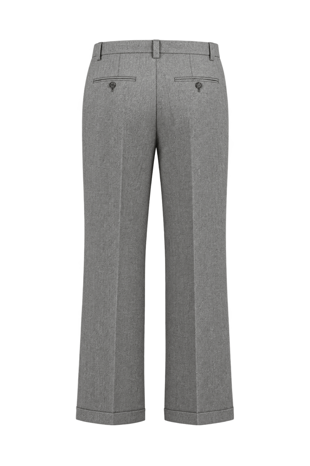 1980s Warm Gray Wool Trousers - Back View