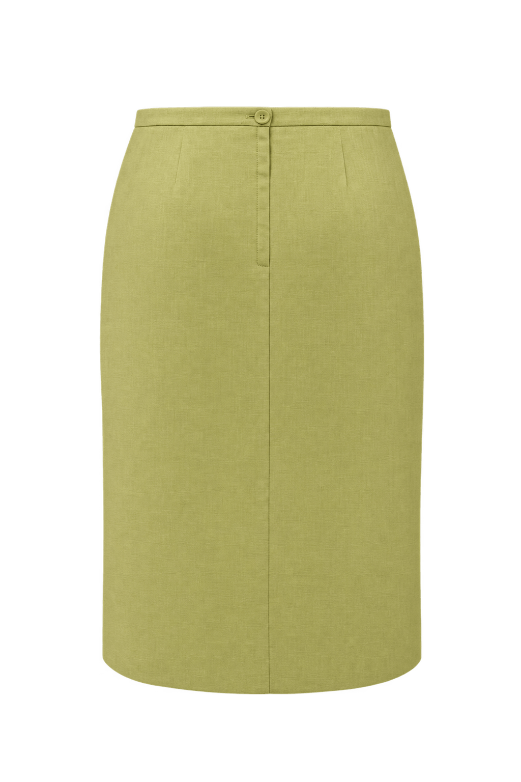 1960s Pale Lime Green Woven Skirt - Back View