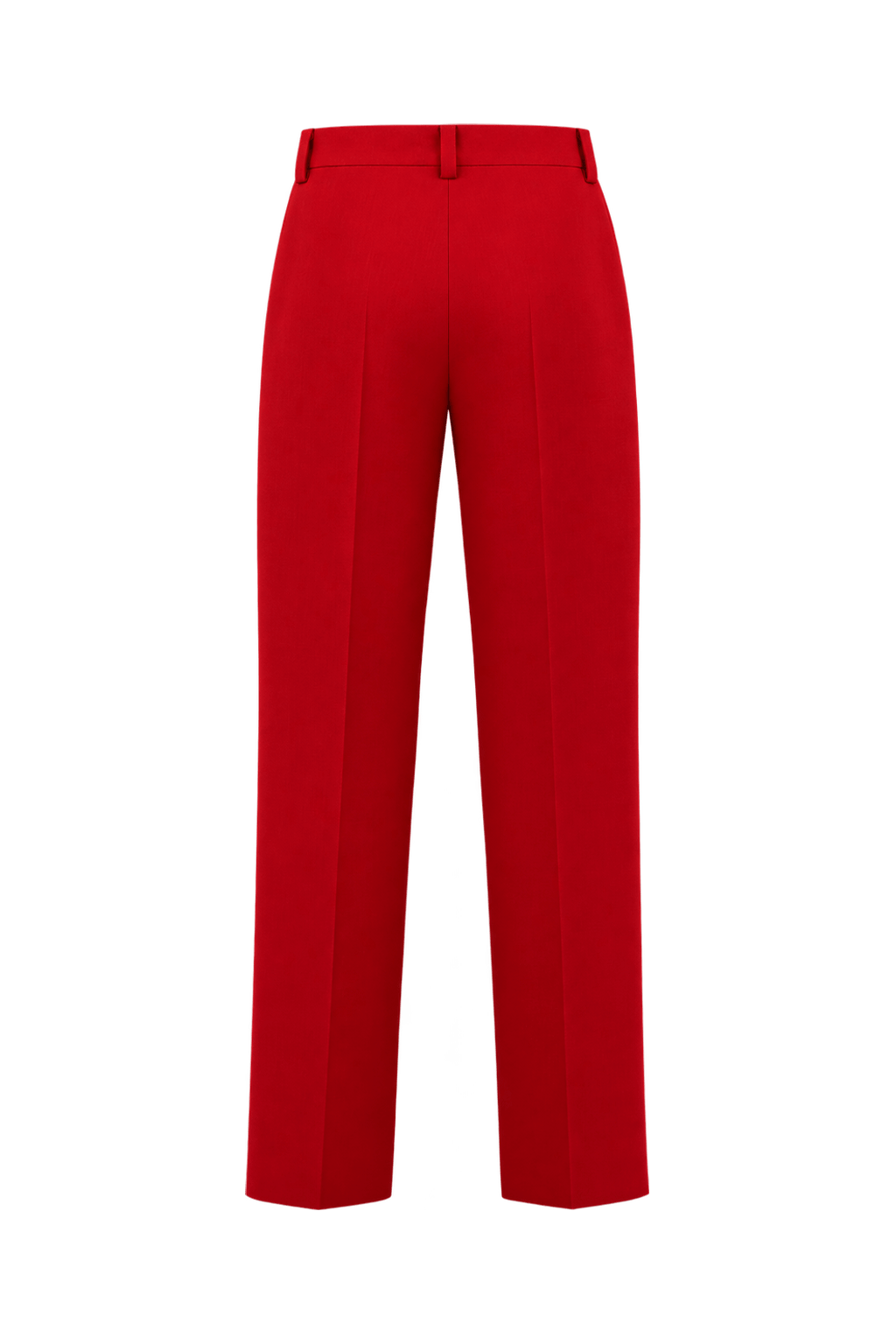 1990s Bright Crimson Red Woven Trousers - Back View