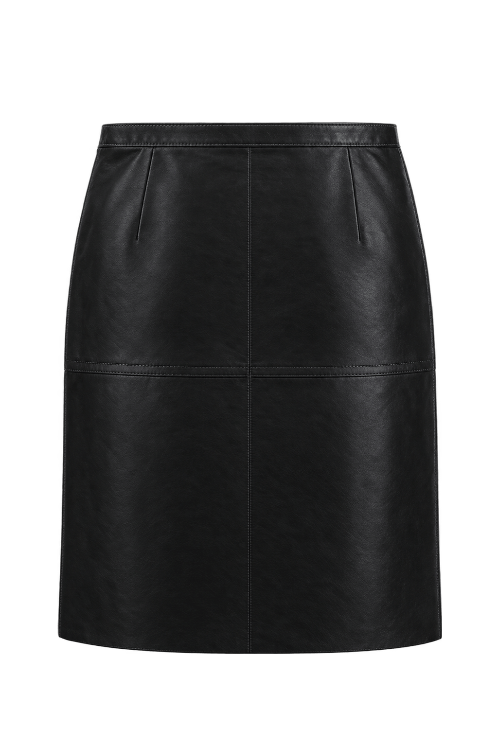 1990s Black Leather Skirt - Back View