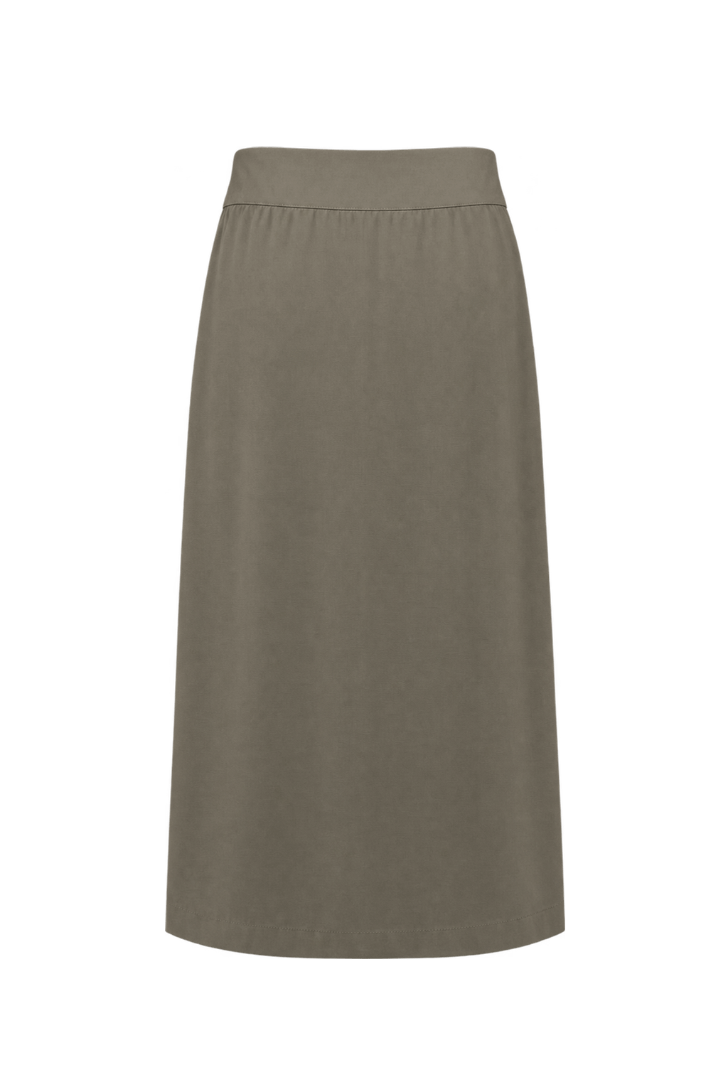1980s Muted Gray-Taupe Woven Skirt - Back View