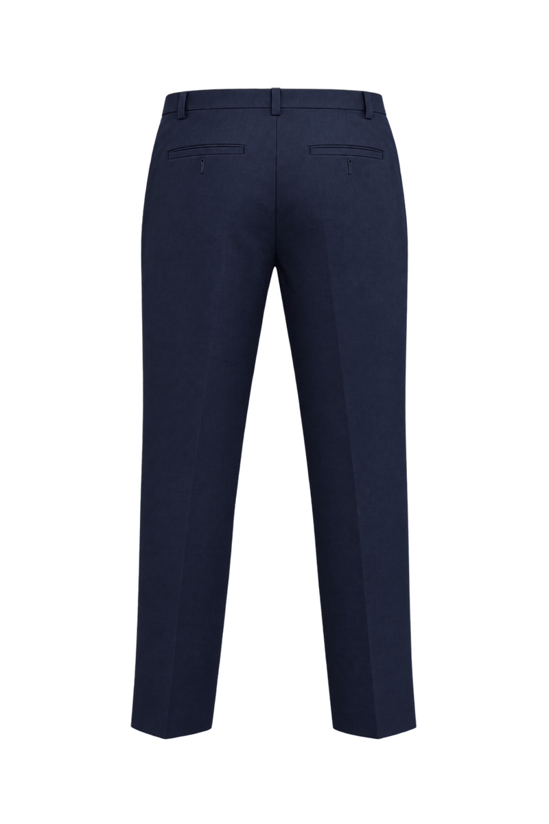 1990s Dark Navy Blue Woven Trousers - Back View