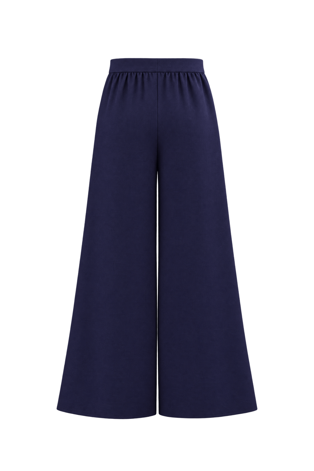 1980s Deep Purple Woven Wide-Leg Pants - Back View