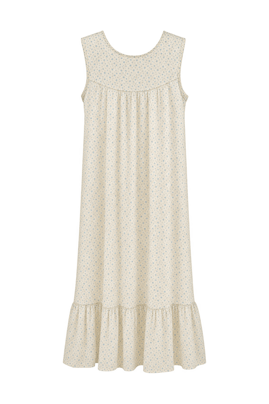 1930s Cream Lightweight Floral Dress - Back View