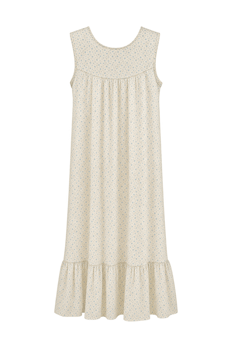 1930s Cream Lightweight Floral Dress - Back View