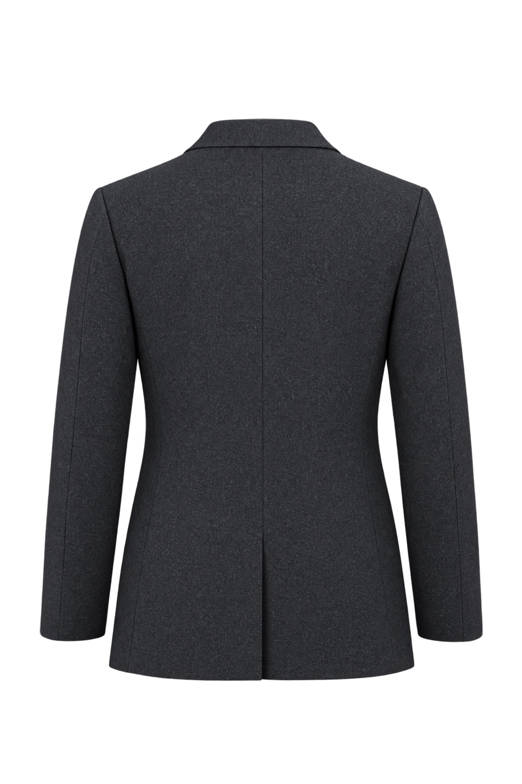 1980s Dark Charcoal Gray Woven Blazer - Back View