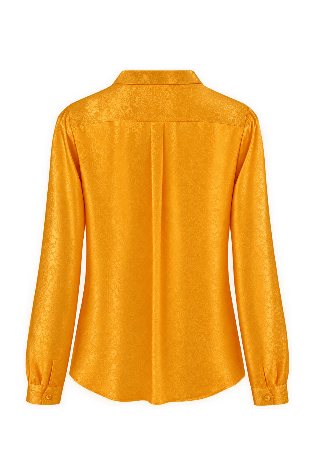 1980s Golden Orange Satin Jacquard Blouse - Back View