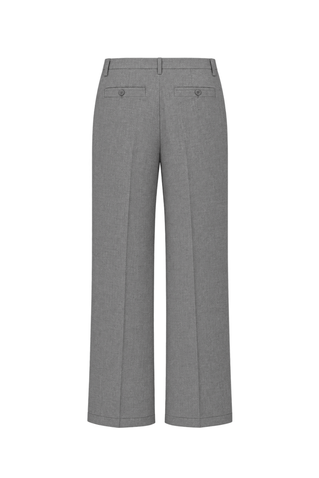 1980s Light Gray Woven Trousers - Back View