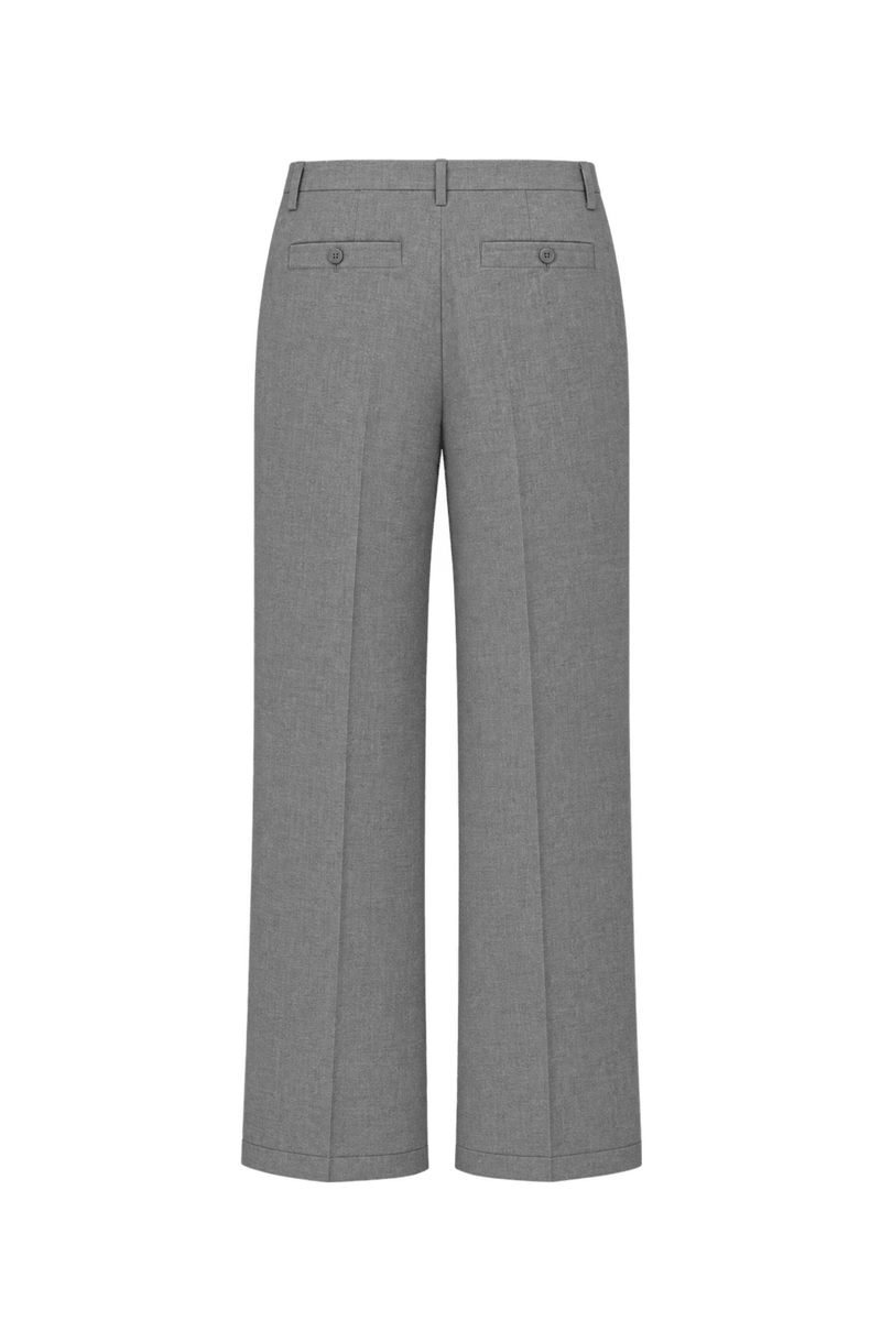 1980s Light Gray Woven Trousers - Back View