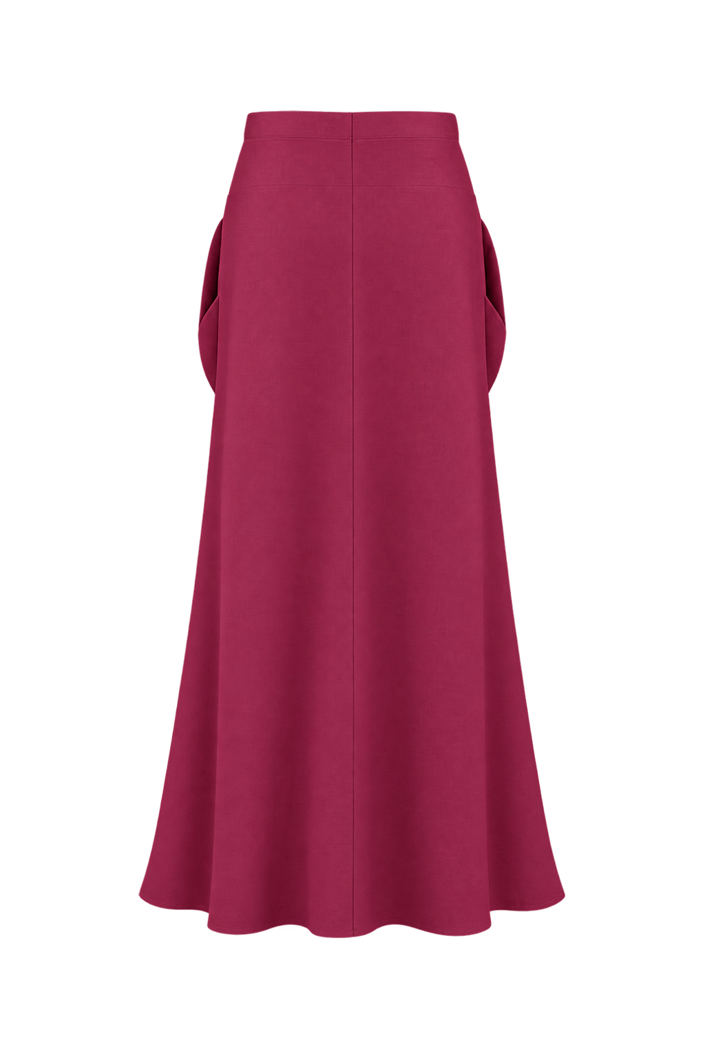 1980s Deep Raspberry Pink Woven Skirt - Back View
