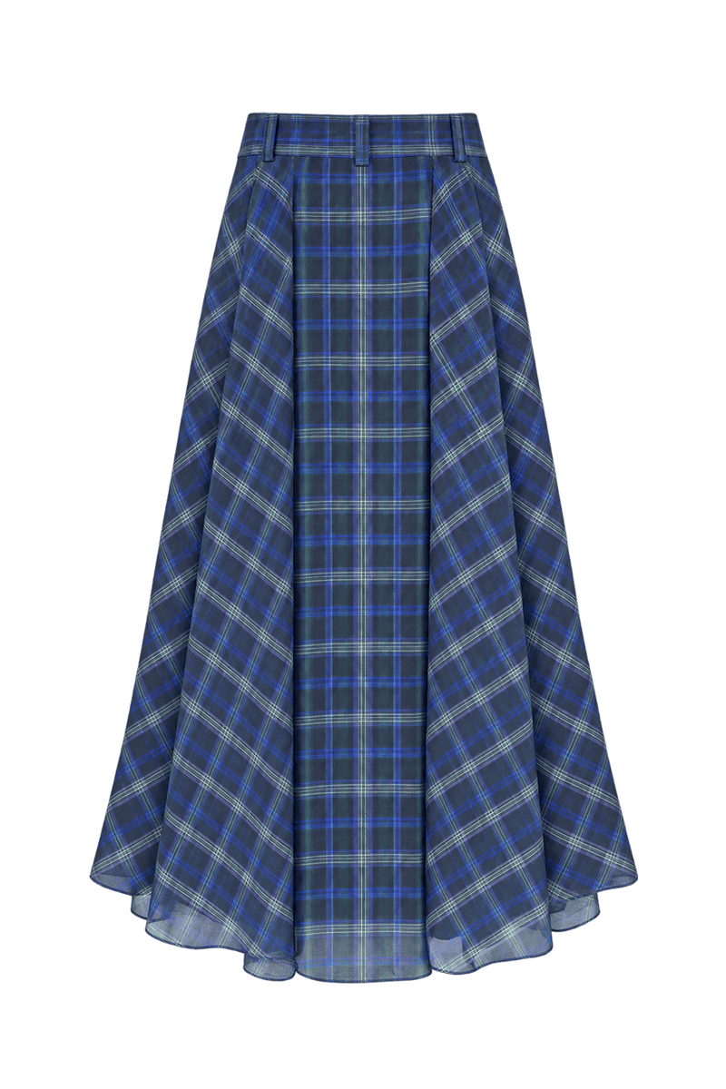 1980s Cobalt Blue Lightweight Skirt - Back View