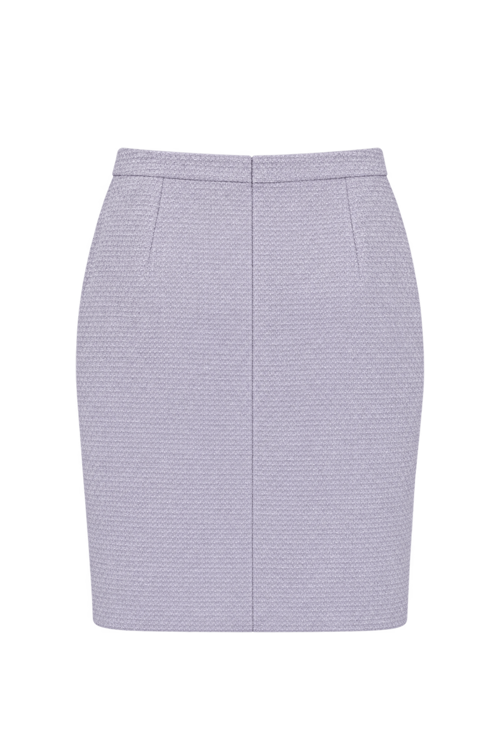 1980s Pale Lavender Textured Woven Skirt - Back View