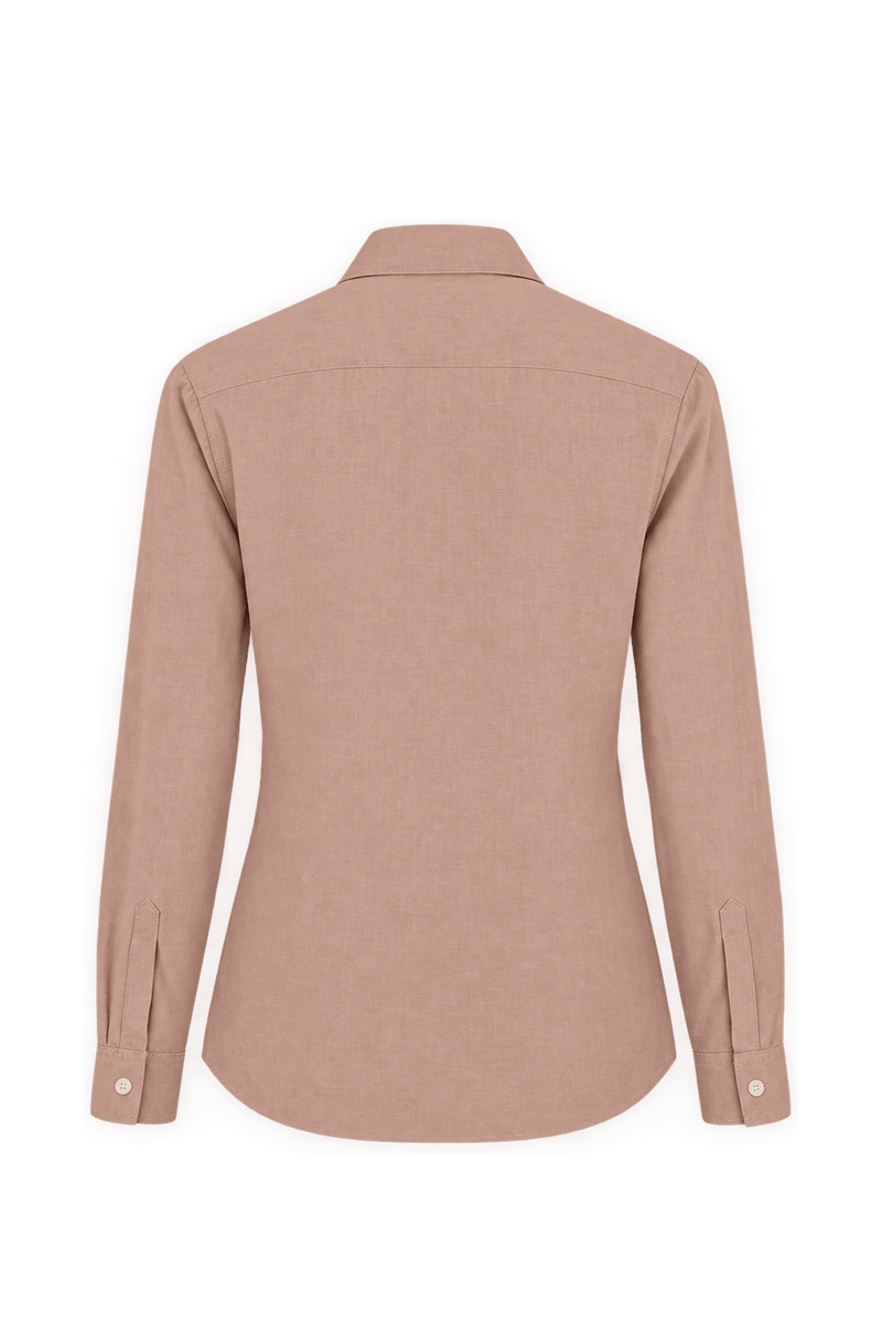 1990s Dusty Peach Pink Lightweight Button-Down Shirt - Back View
