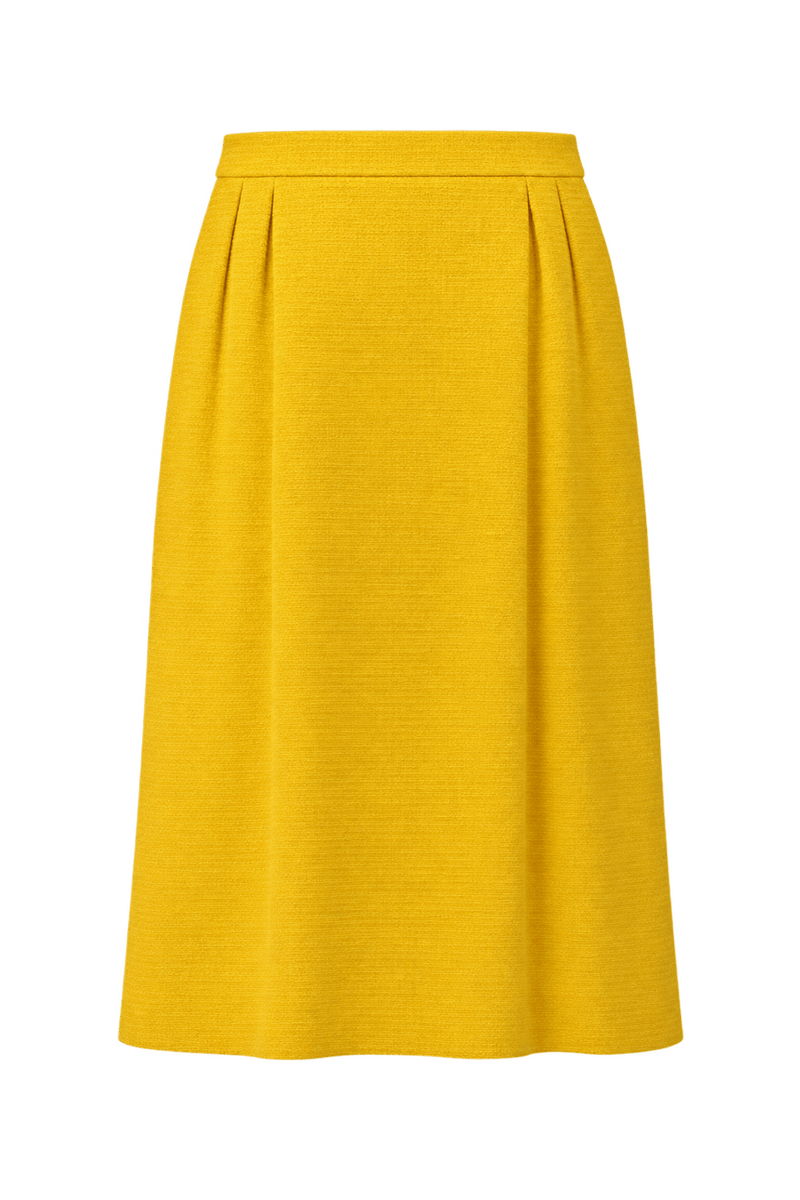 1980s Mustard Yellow Wool Skirt - Back View