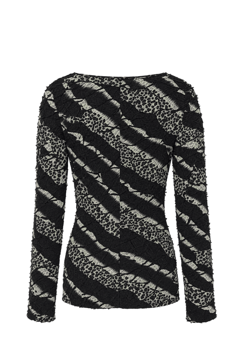 1990s Black Fabric Blend Blouse - Back View