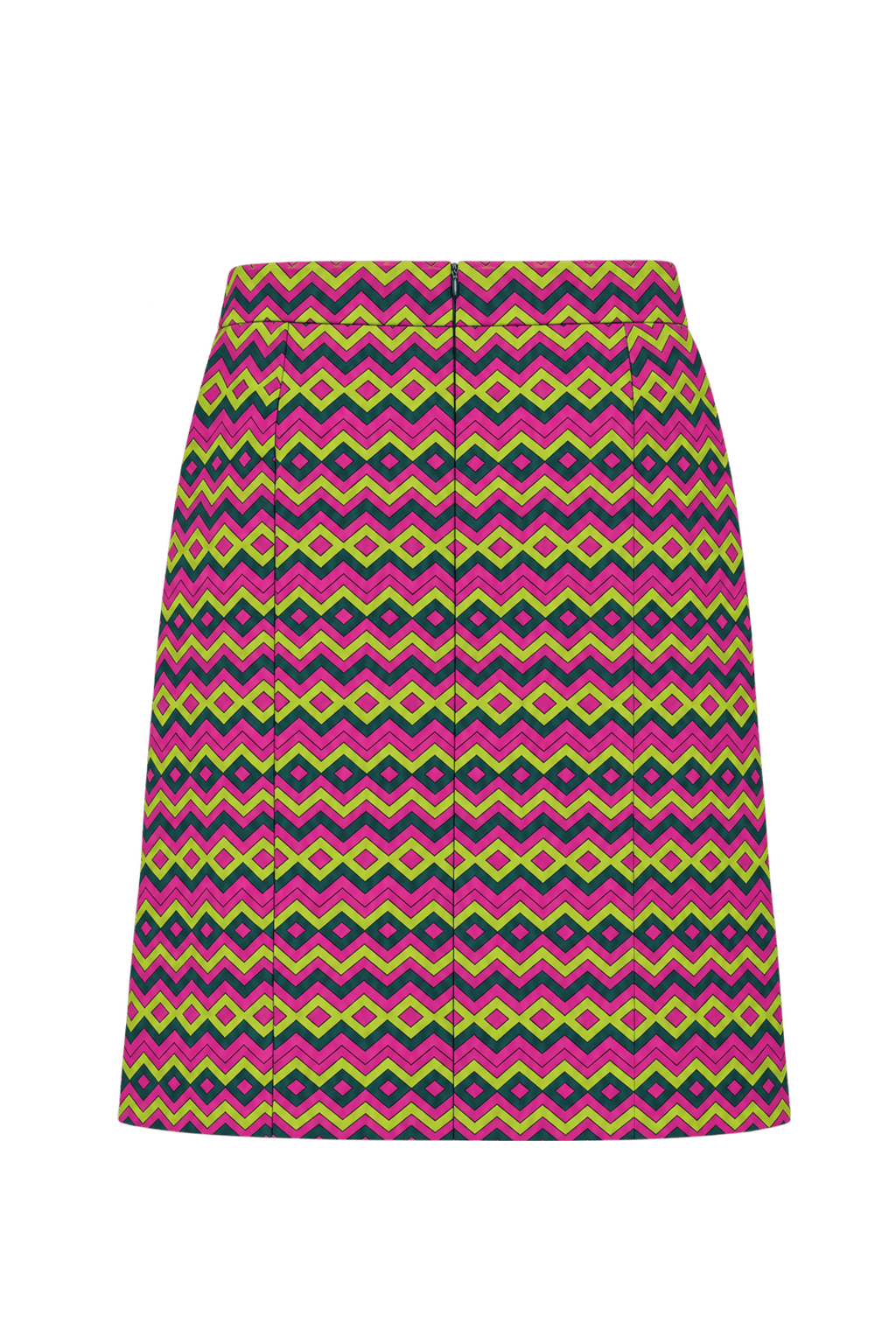 1980s Bright Pink Woven Skirt - Back View